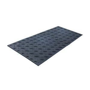 Anti-slip lines and high wear resistance skid steer ground protection mats
